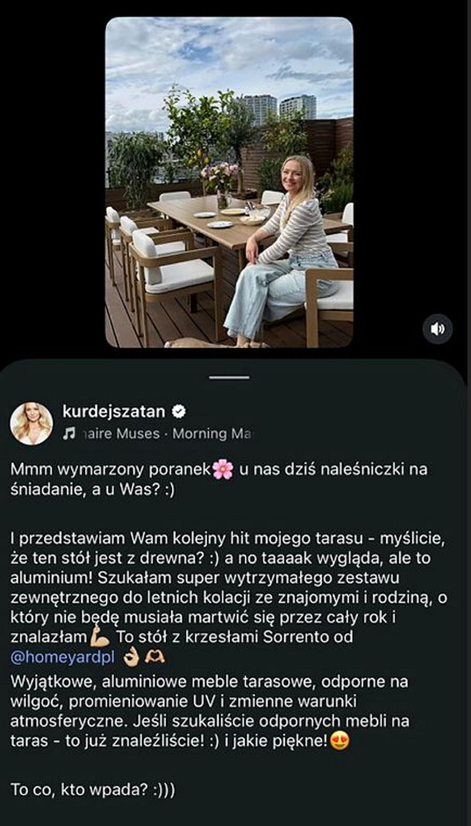 Barbara Kurdej-Szatan urządza sobie taras i dom za darmo