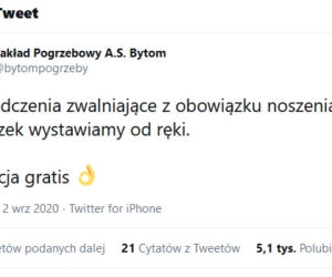 Osoby zaszczepione na COVID-19 przyjmujemy bez kolejki. Zakład Pogrzebowy A.S. Bytom znowu podbija internet zabawnymi wpisami [GALERIA]