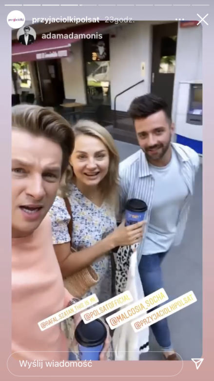 Przyjaciółki 18 sezon: Inga (Małgorzata Socha), Andrzej (Adam Adamonis), Rafał Szatan