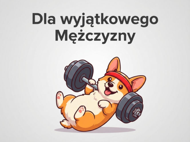 Corgi siłacz na Dzień Mężczyzny