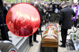 Wyjątkowe sceny przy składaniu trumny Jacka Magiery. Racowisko, salwa honorowa i hymn Legii