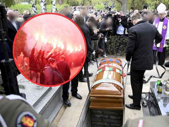 Wyjątkowe sceny przy składaniu trumny Jacka Magiery. Racowisko, salwa honorowa i hymn Legii