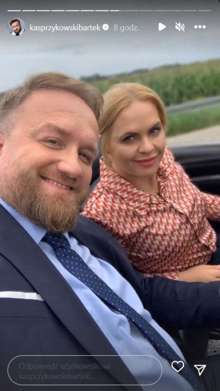 Przyjaciółki 22 sezon na planie. Anka (Magdalena Stużyńska), Paweł (Bartek Kasprzykowski)