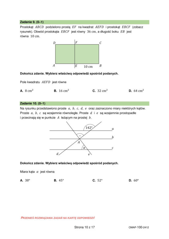 Próbny egzamin ósmoklasisty 2024 - MATEMATYKA