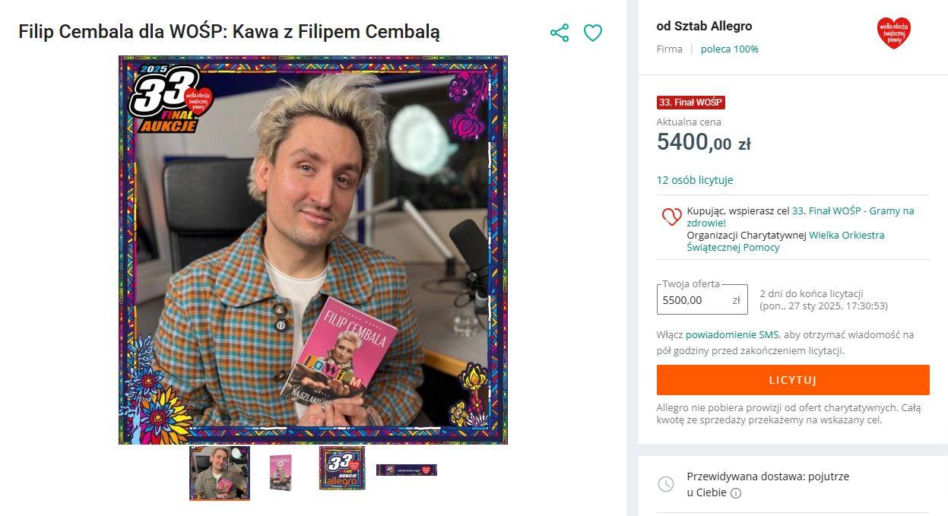Aukcje gwiazd dla WOŚP