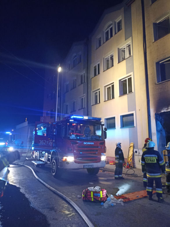 Pożar bloku przy ul. Przemysłowej w Tarnowie 31.05.2023r.