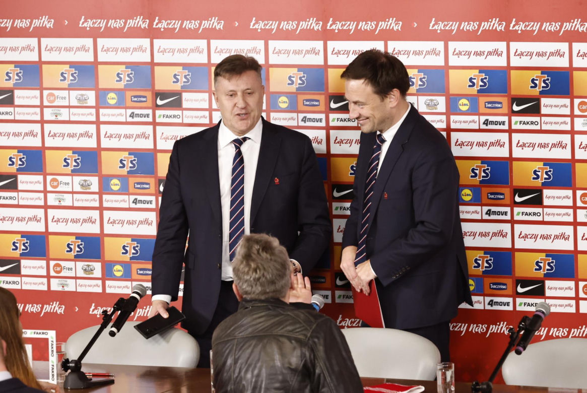 Cezary Kulesza i sekretarz Łukasz Wachowski ogłosili nowego sponsora PZPN