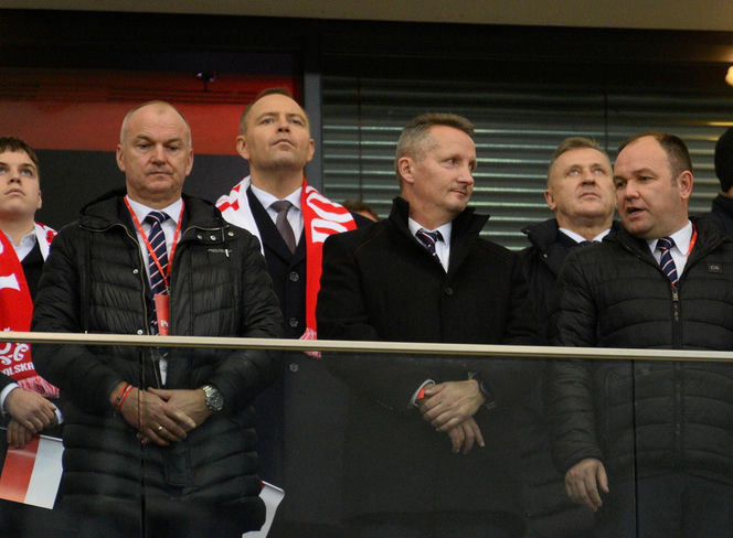 Karol Nawrocki na meczu Polska - Holandia