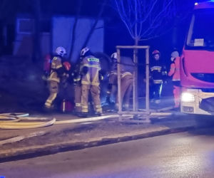 Paliły się kontenery pracownicze! Strażacy wynieśli ze środka nieprzytomną osobę