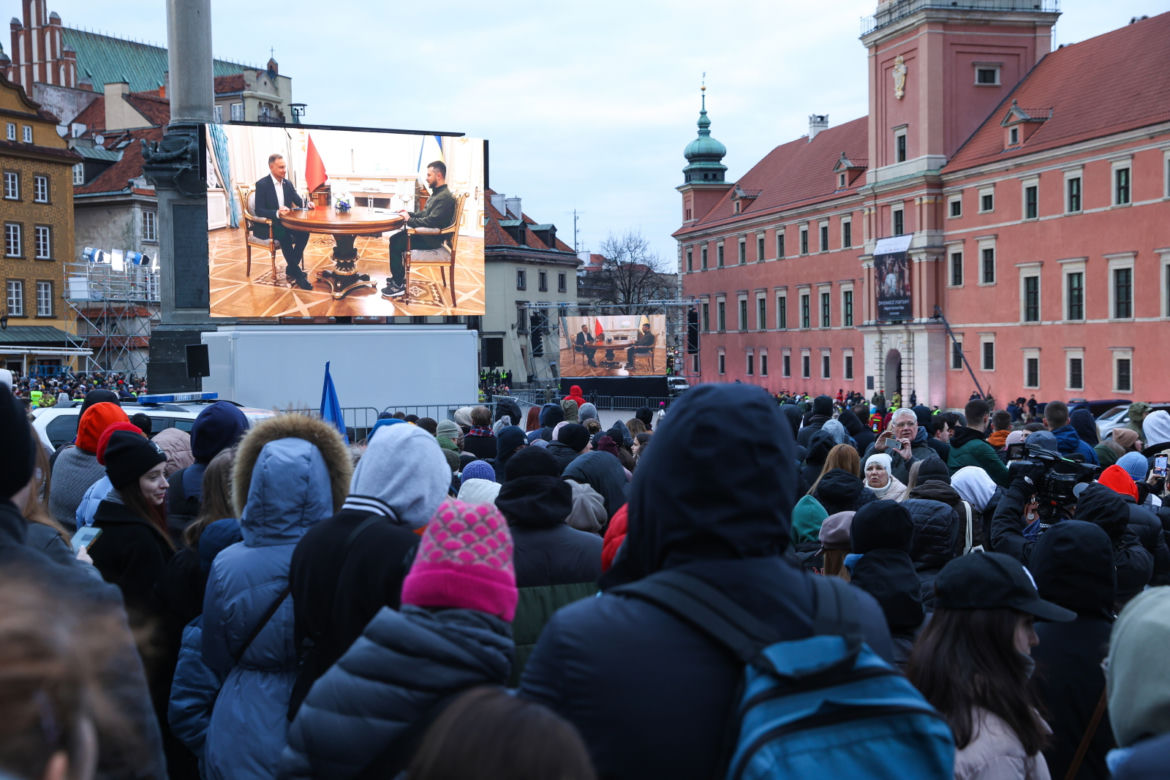 Wystąpienie Wołodymyra Zełenskiego na Zamku Królewskim w Warszawie