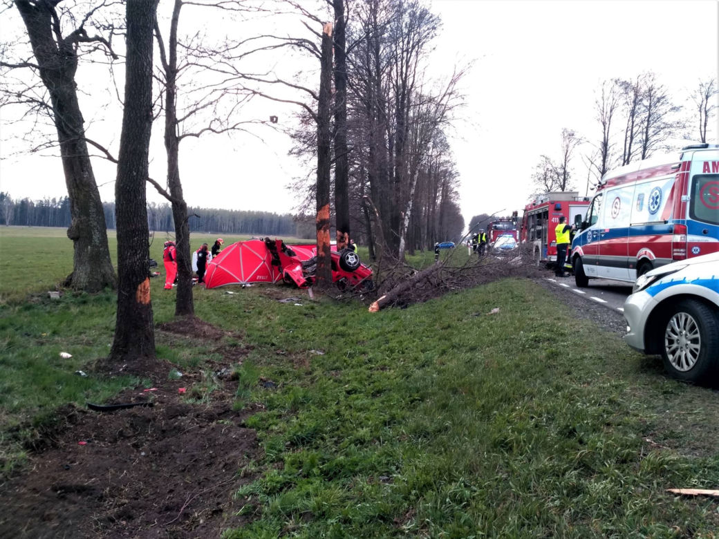 Boćki. BMW roztrzaskało się na drzewie. W środku mężczyzna i kobieta [ZDJĘCIA]