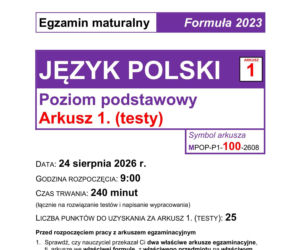 Matura poprawkowa polski 2026 arkusz CKE. Publikujemy zadania maturalne z polskiego [24.08.2026]
