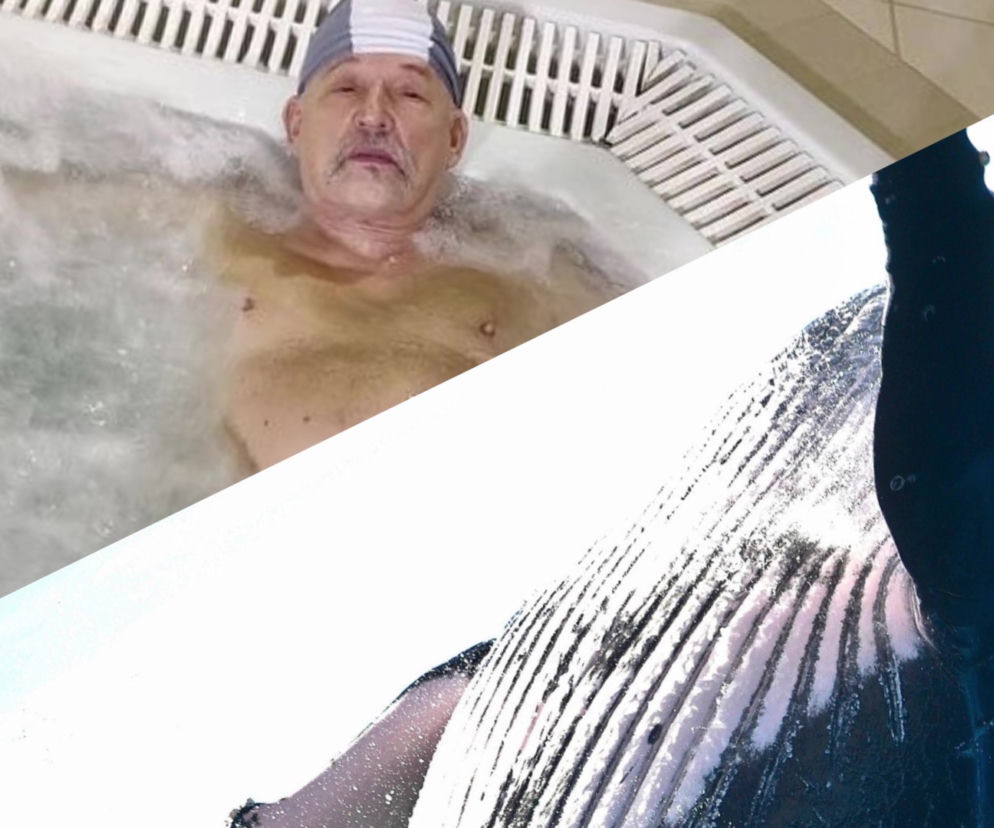 Korwin-Mikke z wielorybem. 