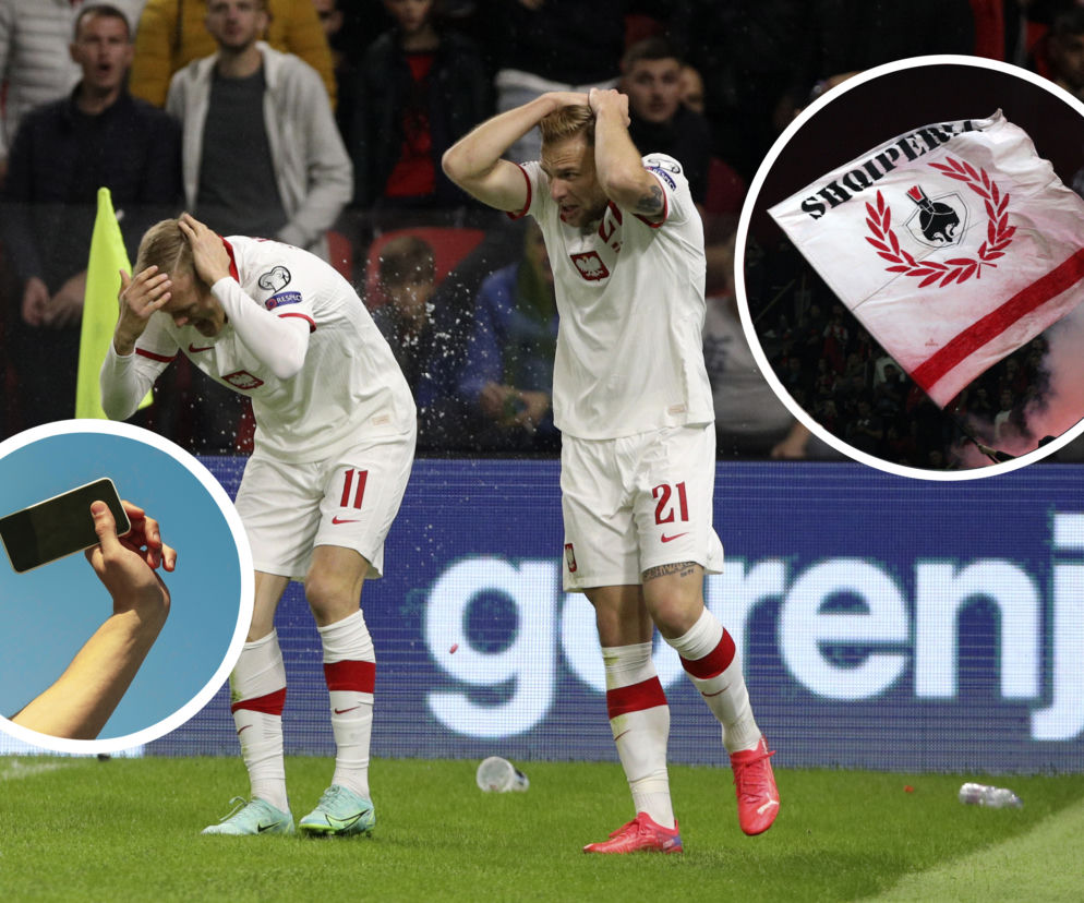 Polscy piłkarze obrzuceni przedmiotami na meczu z Albanią