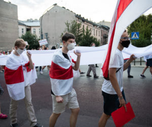 Marsz solidarności z Białorusinami w Krakowie