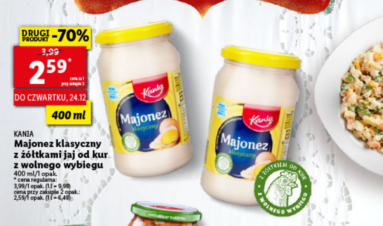 Majonez Kania 2,59 zł/400 ml 