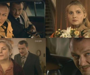 ANNA GERMAN odc. 5. Walentyn Lawriszyn (Marat Baszarow), major Sobański (Mariusz Jakus), Anna German (Joanna Moro), Irma Berner (Maria Poroszyna)