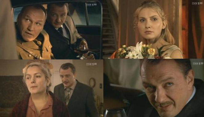 ANNA GERMAN odc. 5. Walentyn Lawriszyn (Marat Baszarow), major Sobański (Mariusz Jakus), Anna German (Joanna Moro), Irma Berner (Maria Poroszyna)