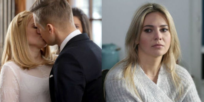 M jak miłość. Paweł (Rafał Mroczek), Katia (Joanna Jarmołowicz), Julka (Joanna Kuberska)