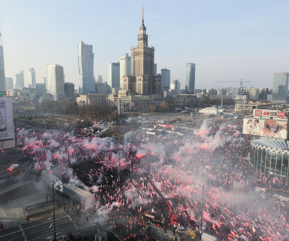 Marsz Niepodległości z lotu ptaka