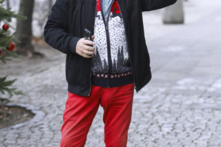 Sportowcy i aktorzy pod siedzibą TVN