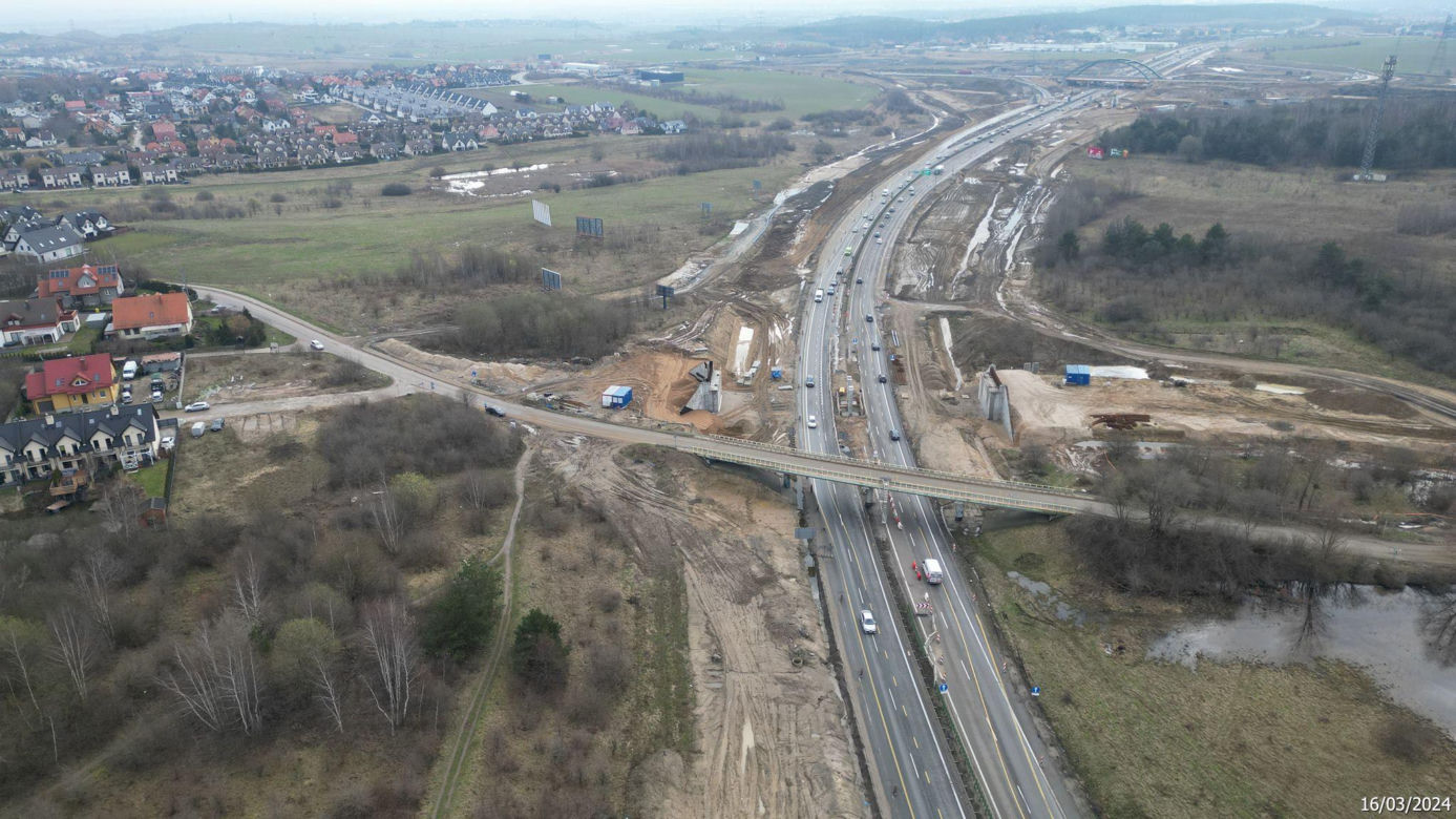 Budowa obwodnicy Metropolii Trójmiejskiej - zdjęcia marzec 2024