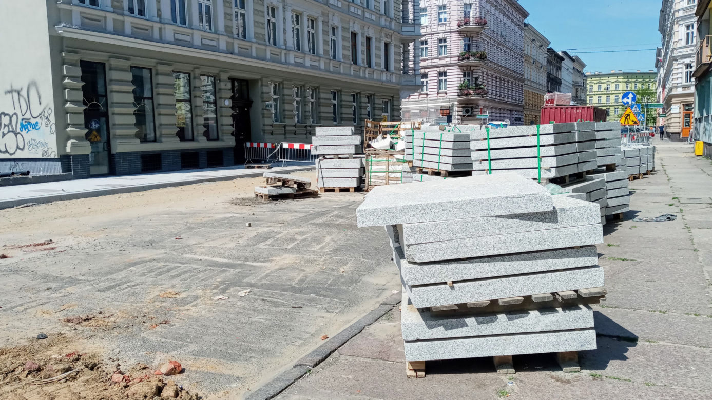 Przebudowa ulic w centrum Szczecina - maj 2020