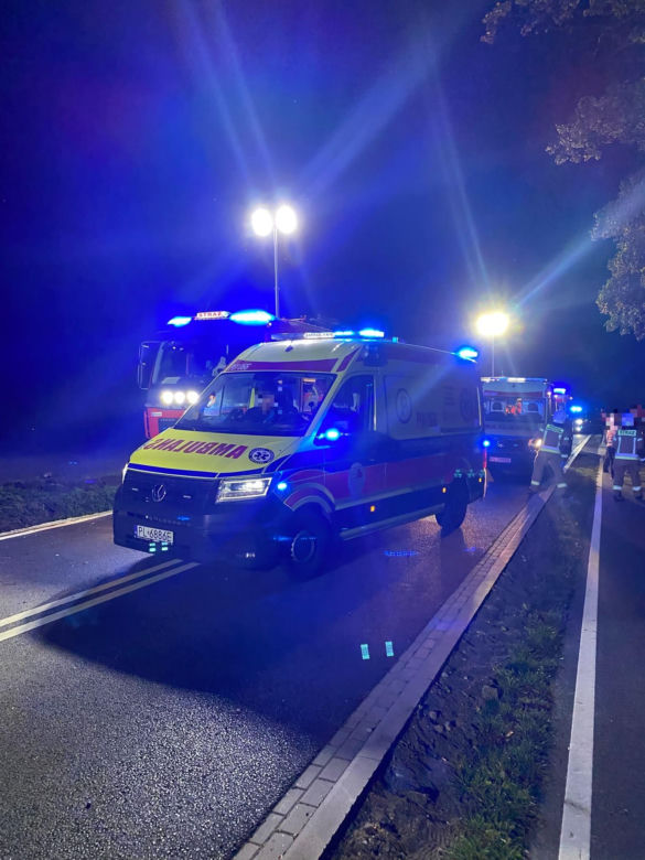 Pięć osób w szpitalu po wypadku koło Leszna. Dachowało BMW