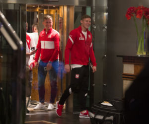 Reprezentacja w hotelu po meczu Polska - Szwecja