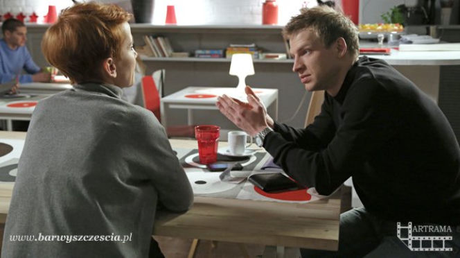 Barwy szczęścia. Łukasz Sadowski (Michał Rolnicki), Marta Walawska (Katarzyna Zielińska)