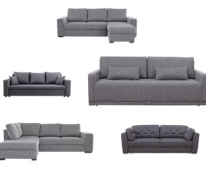 Szara sofa do salonu: szare meble tapicerowane