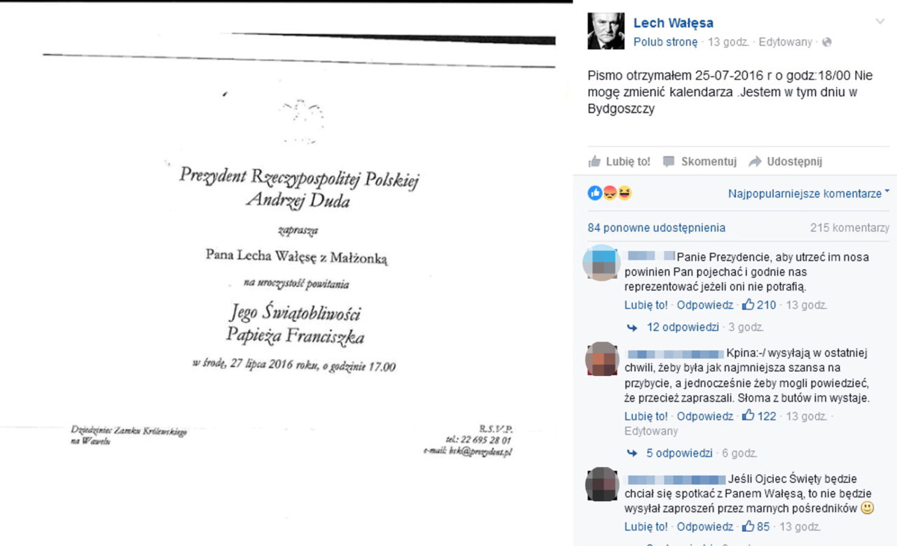 Nie chciał się spotkać z papieżem