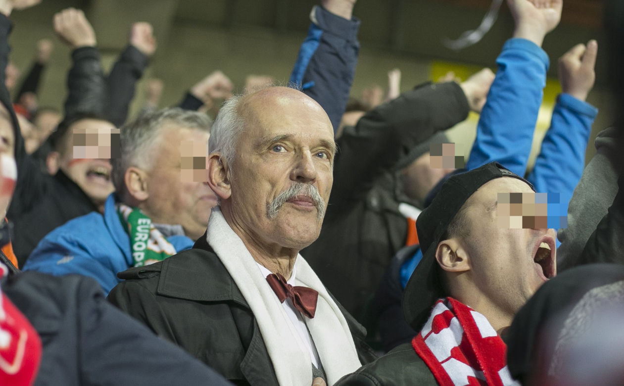Janusz Korwin-Mikke poleciał do Dublina oglądać mecz Polska-Irlandia