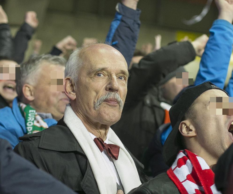 Janusz Korwin-Mikke poleciał do Dublina oglądać mecz Polska-Irlandia