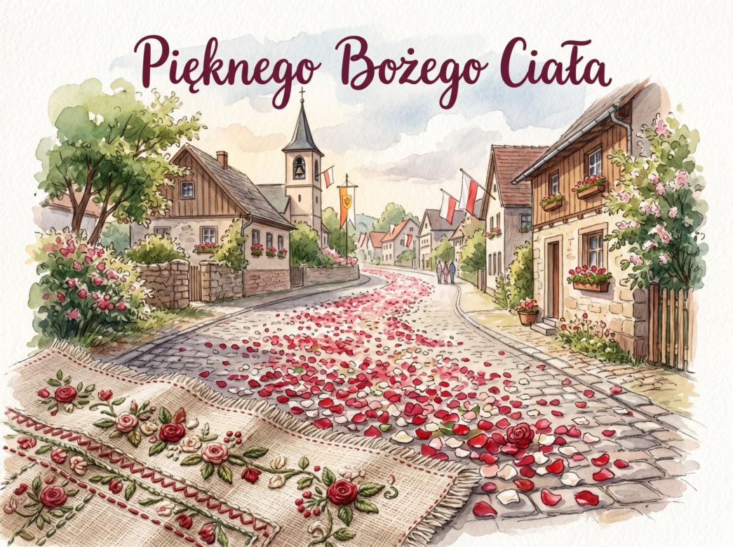 Kartka z życzeniami na Boże Ciało
