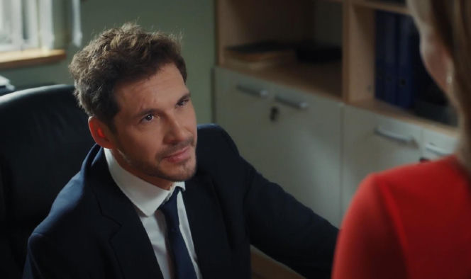 M jak miłość odc. 1929. Elżbieta Domańska (Katarzyna Dąbrowska), Marcin (Mikołaj Roznerski)