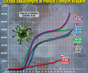 Koronawirus w Polsce. Statystyki, wykresy, grafiki (18 sierpnia)