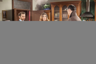 Pierwsza miłość. Artur (Łukasz Płoszajski), Filip (Jakub Mazurek), Kinga (Aleksandra Zienkiewicz)