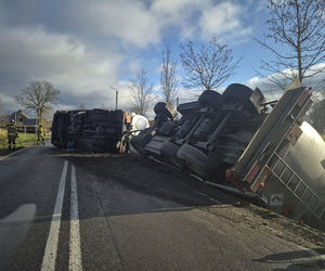 Cysterna zablokowała drogą krajową