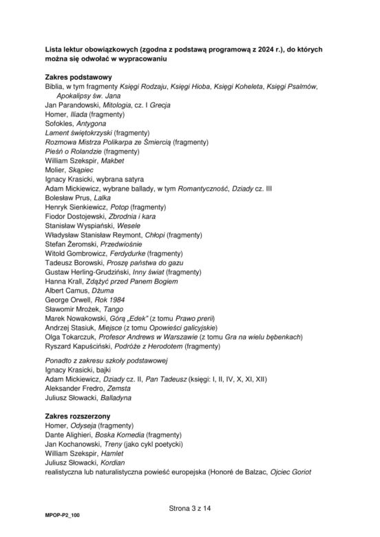 Wypracowanie - Matura próbna polski 2024 - ARKUSZ CKE