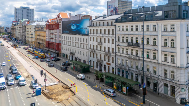 Remont torowiska tramwajowego w Alejach Jerozolimskich w Warszawie
