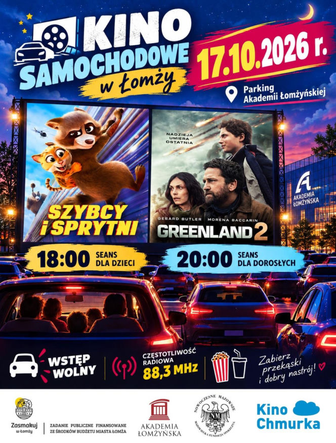 Kino samochodowe w Łomży już 17 października. Co można będzie zobaczyć?