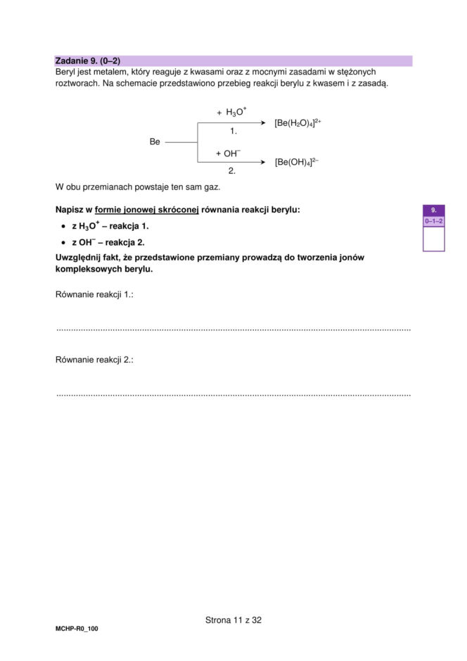Matura próbna 2026 - chemia