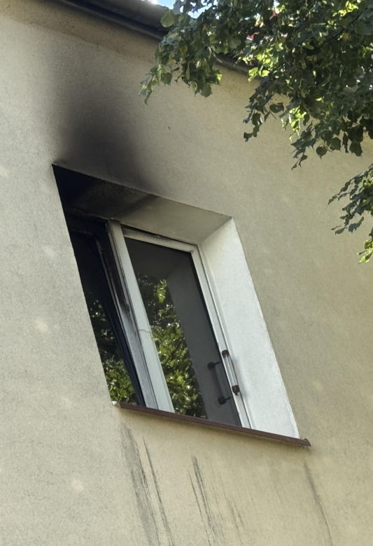 Pożar mieszkania w Świdniku. W środku została przerażona Królinka. Strażacy uratowali jej życie