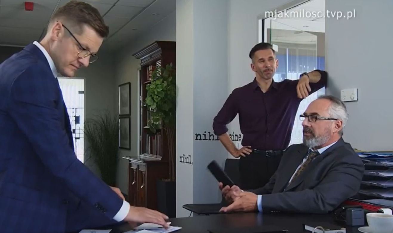 M jak miłość. Piotrek (Marcin Mroczek), Werner (Jacek Kopczyński), Kamil (Marcin Bosak)