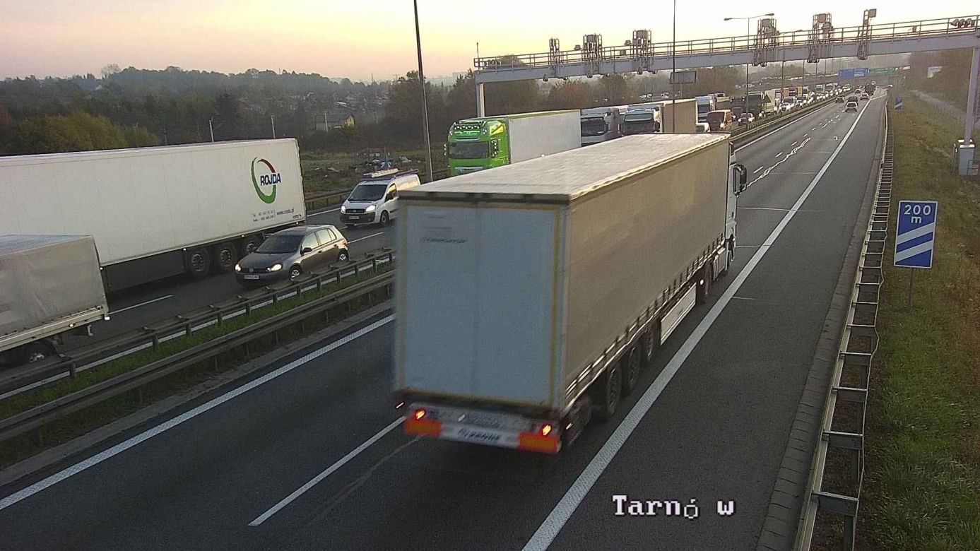Potrącenie pieszego na autostradzie A4