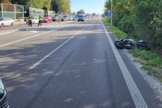 Wypadek w Rudnej Małej. Motocyklista trafił do szpitala