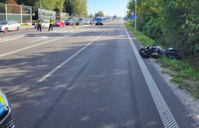 Wypadek w Rudnej Małej. Motocyklista trafił do szpitala