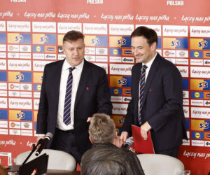 Cezary Kulesza i sekretarz Łukasz Wachowski ogłosili nowego sponsora PZPN