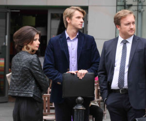 PRZYJACIÓŁKI, odc. 4. Paweł Strzelecki (Bartłomiej Kasprzykowski), Dorota (Agnieszka Sienkiewicz), Andrzej (Adam Krawczyk)